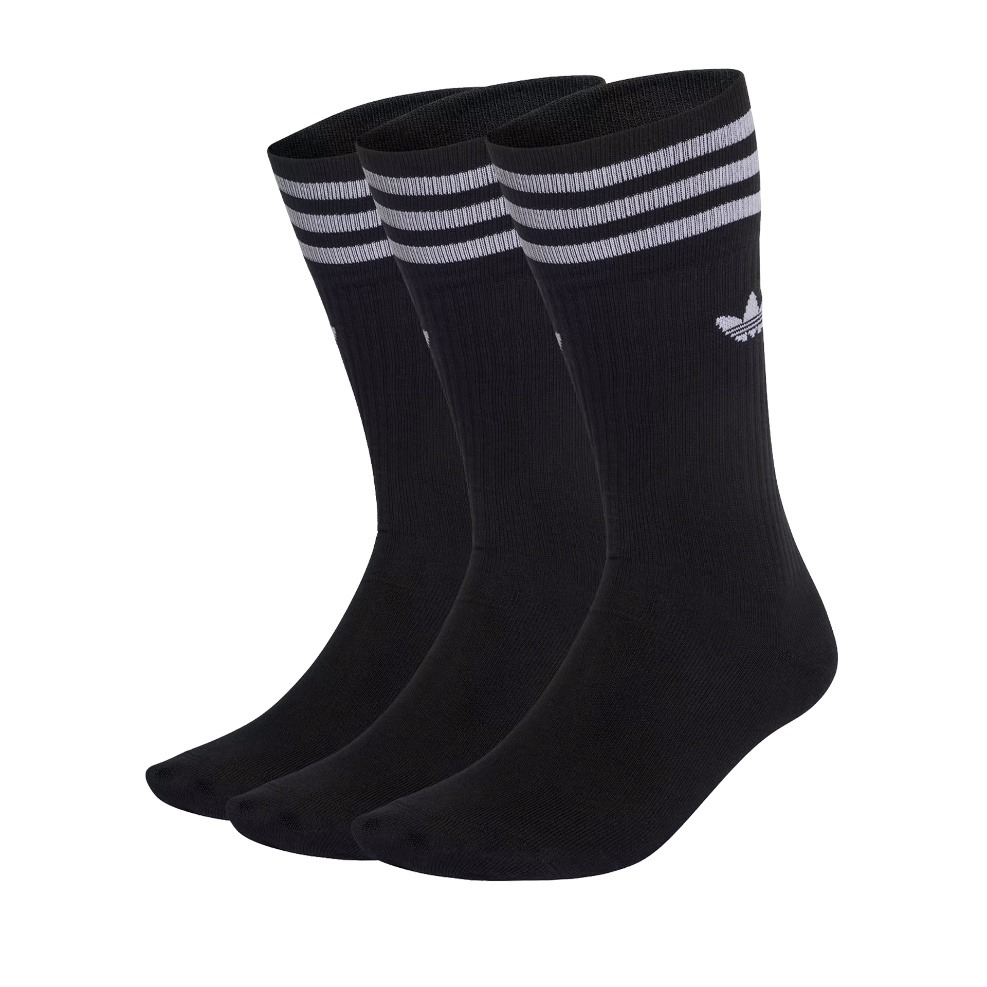 Meias Adidas Meias Pack3 Solid Crew Sock Black/w