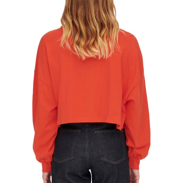 Sweat Only Celia L/s Text Top Box Orange Com Nob