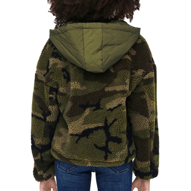 Casaco Only Casaco Vilma Camo Teddy Dark Olive