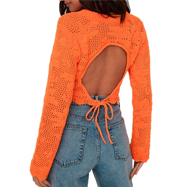 Camisola Only Camisola Cille Life Ls Back Tangerine