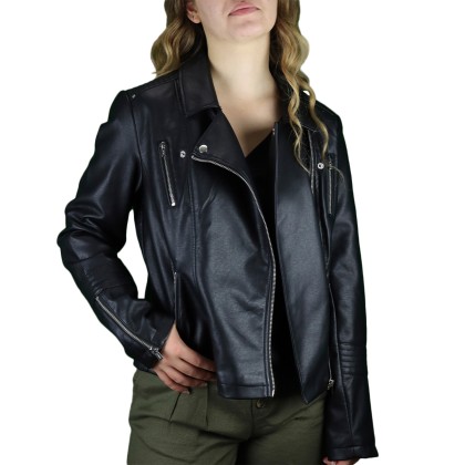 Casaco Only Bluso Gemma Faux Leather Biker Black