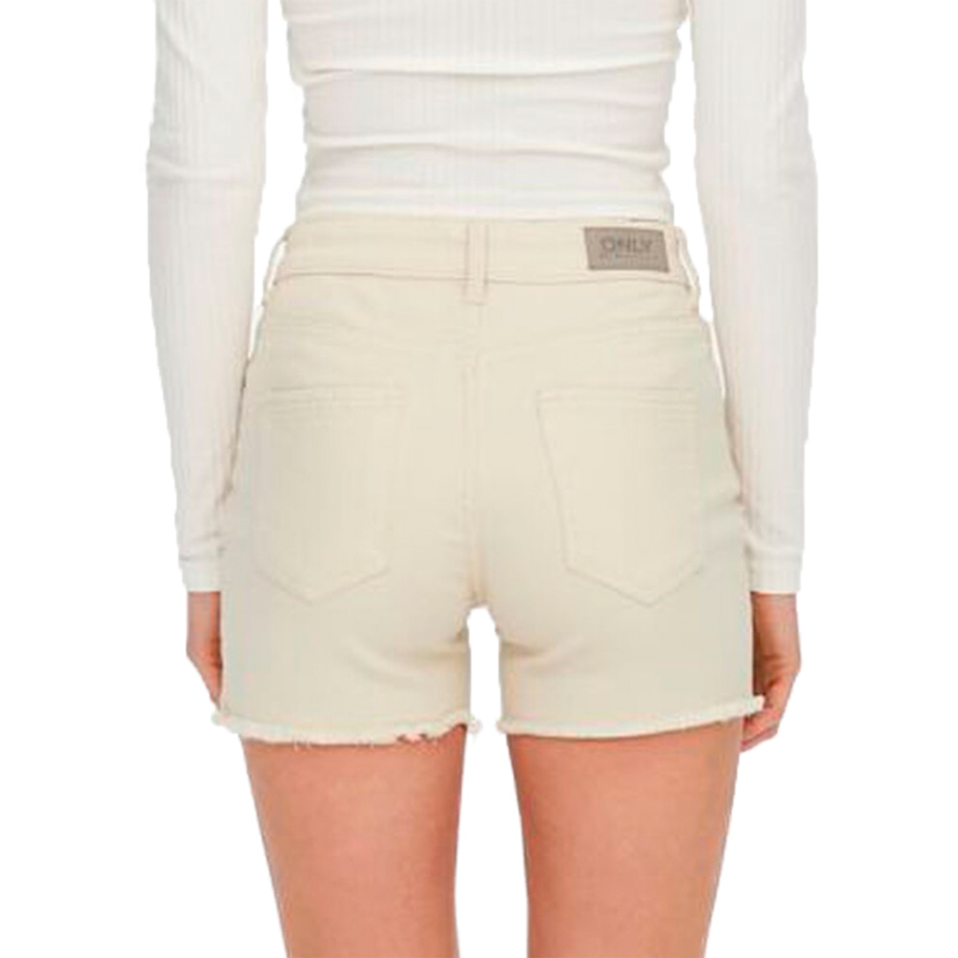 Only Calção Blush Mid Sk Raw Ecru