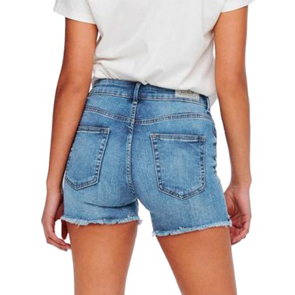 Only Calção Blush Mid Sk Raw Medium Blue D Only Calção Blush Mid Sk Raw Medium Blue D