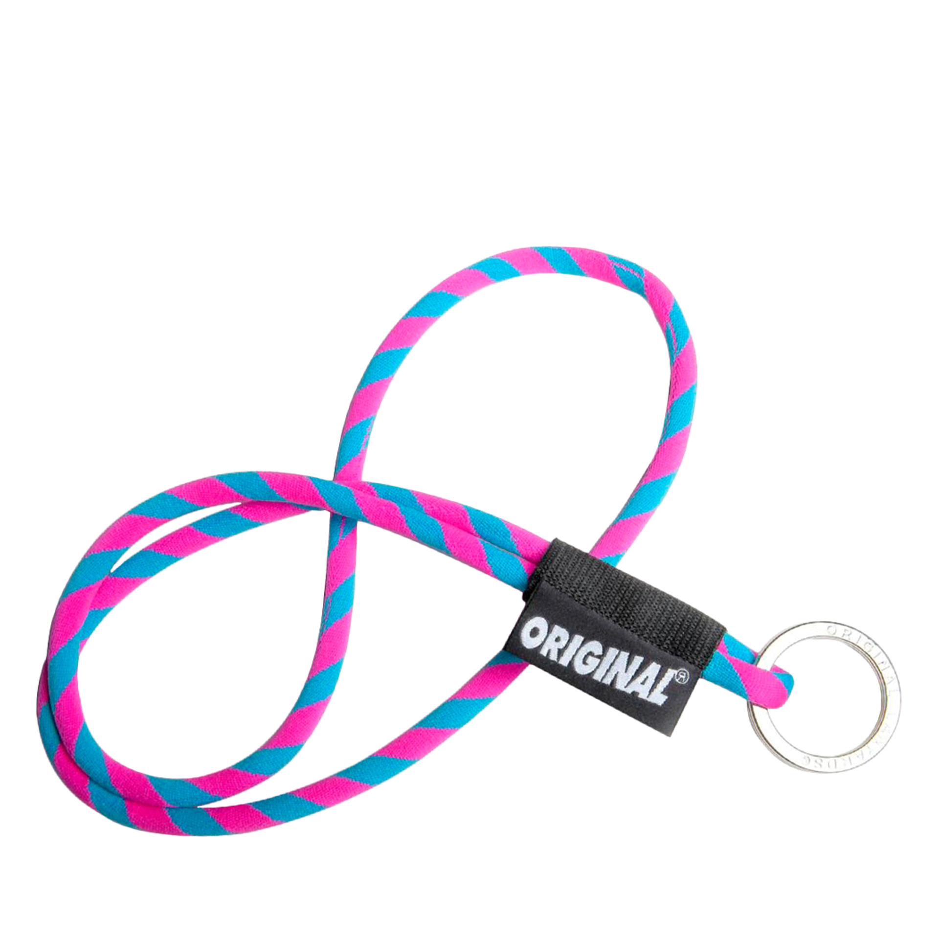 Porta-chaves Original World Lanyard Classic Tube Long Hexa Pink Light Blue