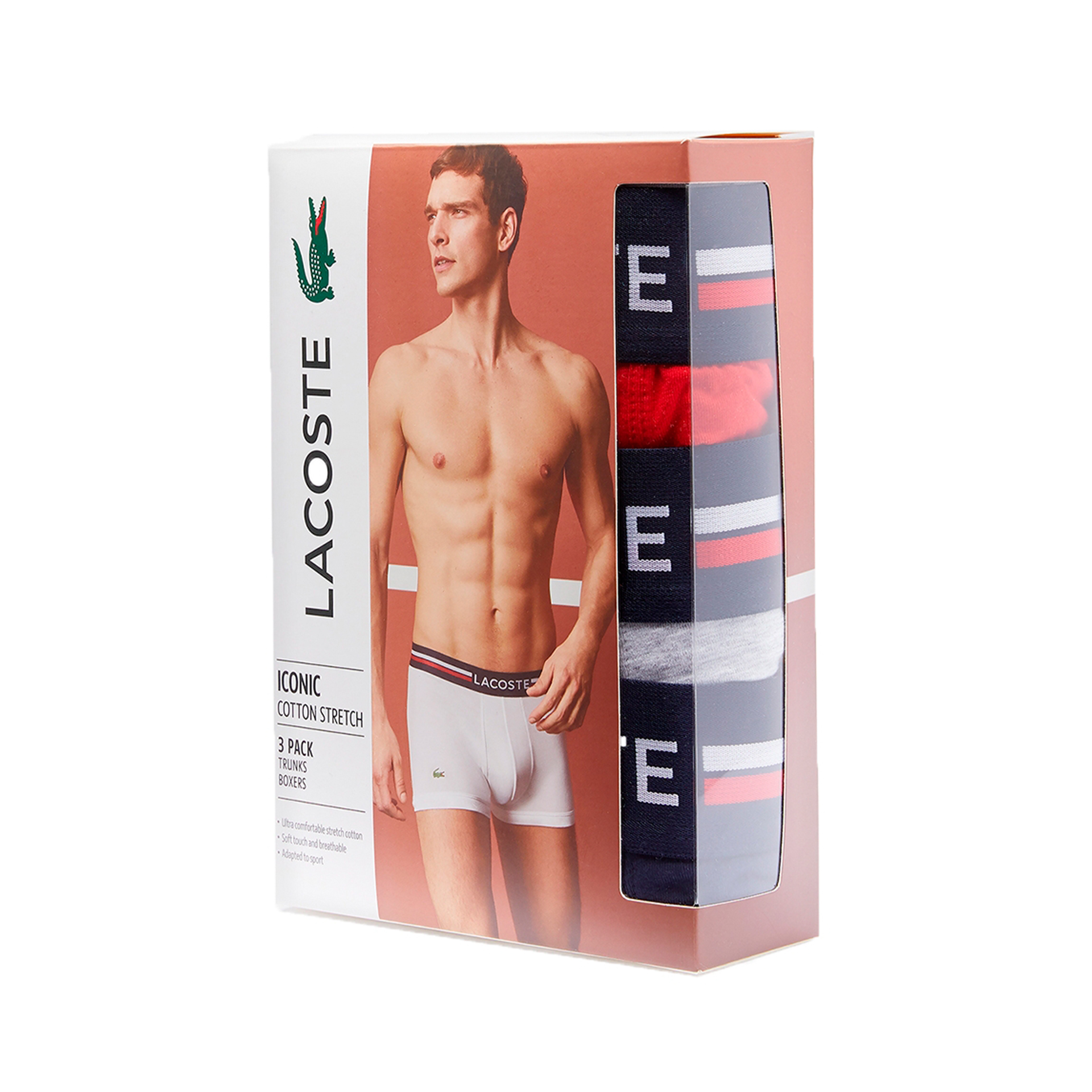 Lacoste Boxer Pack 3 Navy Blue Silver Chin