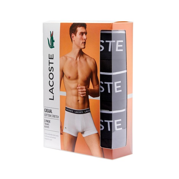 Roupa Interior Lacoste Boxer Pack 3 Black