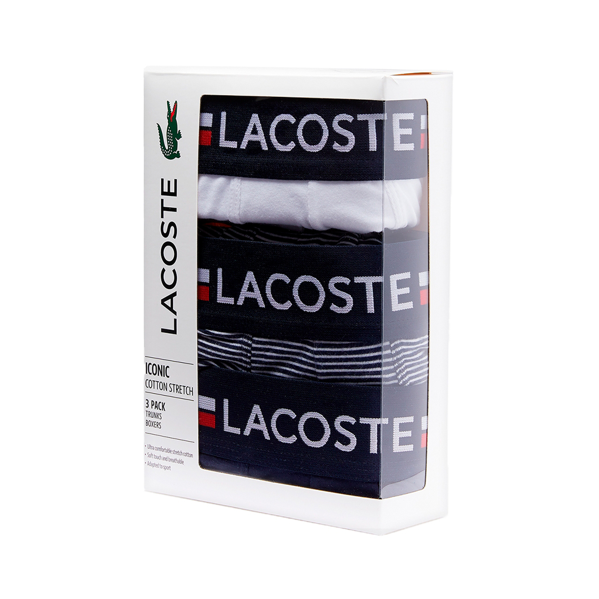 Lacoste Boxer Pack 3 Navy Blue White