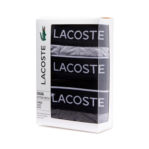 Roupa Interior Lacoste Boxer Pack 3 Methylene Silver Chin