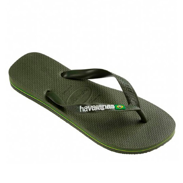 Chinelos Havaianas Brasil Logo Musgo