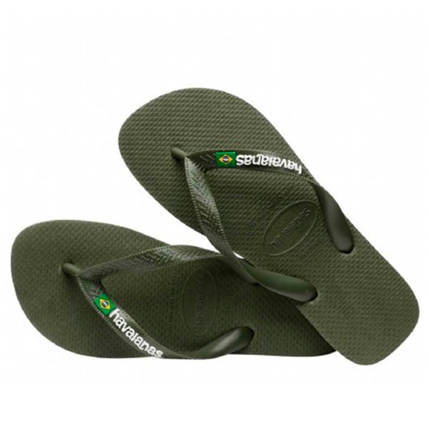 Chinelos Havaianas Brasil Logo Musgo