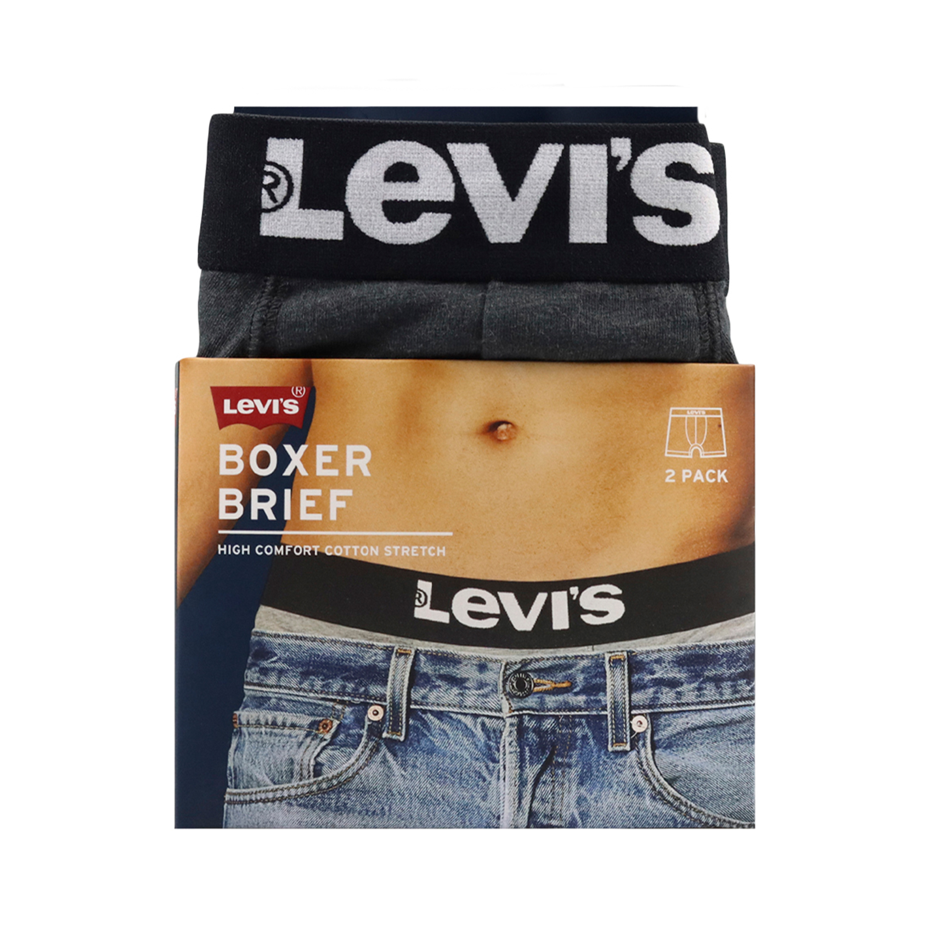 Roupa Interior Levis Boxer 2-pack Solid Basic Anthracite