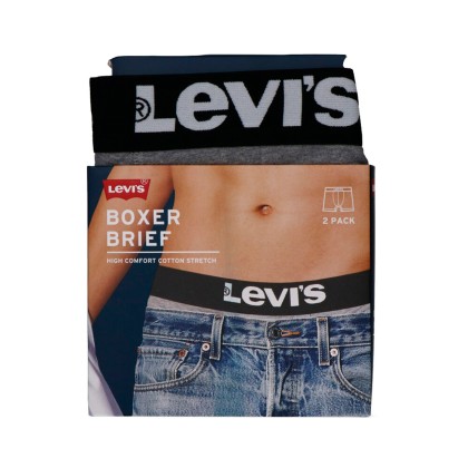 Roupa Interior Levis Boxer 2-pack Solid Middie Grey Melan