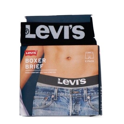 Roupa Interior Levis Boxer 2-pack Solid Jet Black