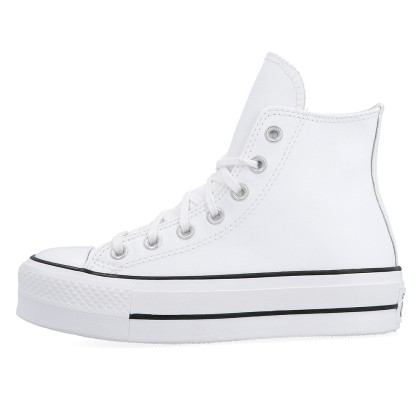 Converse All Star Ctas Platform Clean Hi Leather Wht/bl