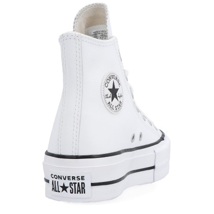 Converse All Star Ctas Platform Clean Hi Leather Wht/bl