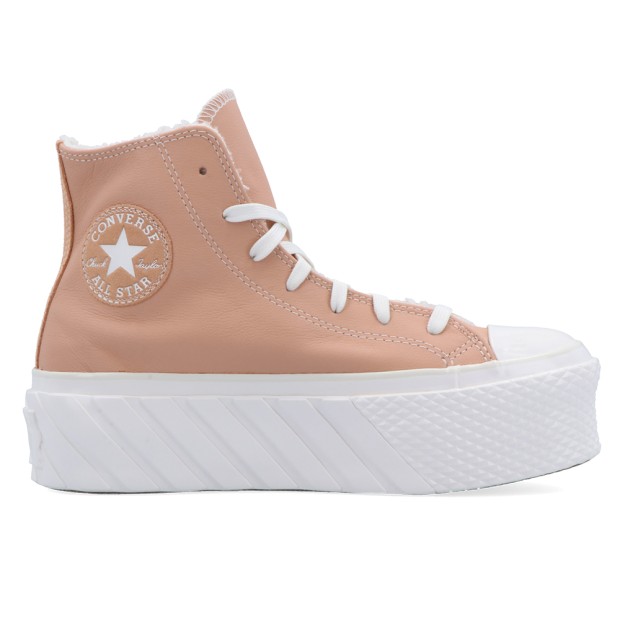 Sapatilha Converse Ctas Lift 2x Hi Vachetta Beige