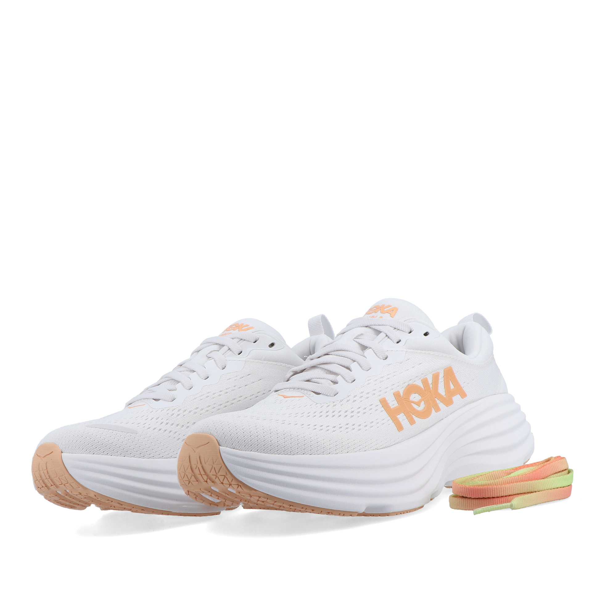 Hoka W Bondi 8 White Cantaloupe