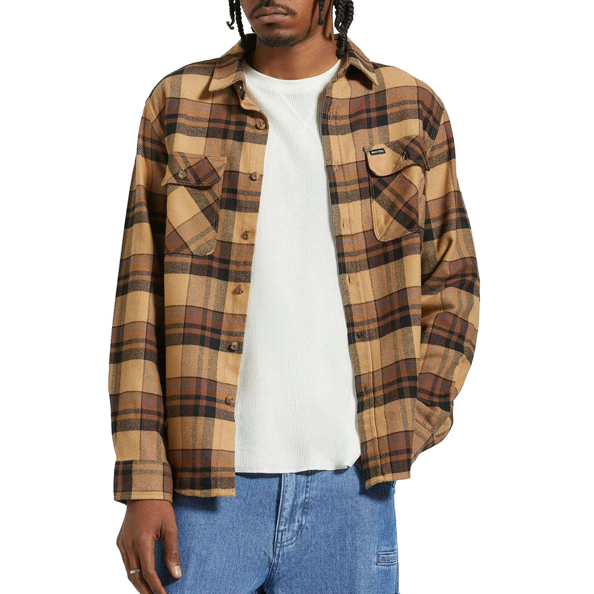 Brixton Camisa Bowery Flannel Tigerīs Eye