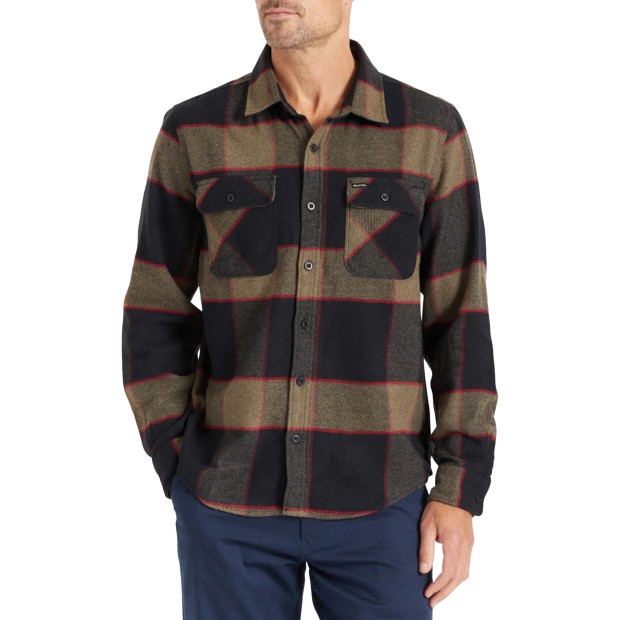 Camisa Brixton Camisa Bowery Flannel Heather Grey