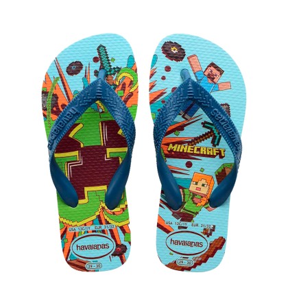 Chinelos Havaianas Kids Top Minecraft White/bl