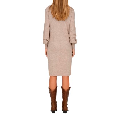 Only Vestido Katia V-neck Mocha Meringue Only Vestido Katia V-neck Mocha Meringue