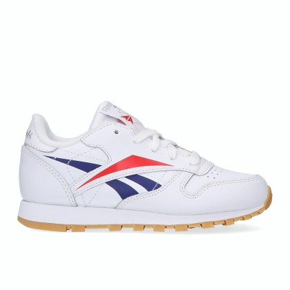 Sapatilha Reebok Classic Leather Kids Wht/scarle/phablu