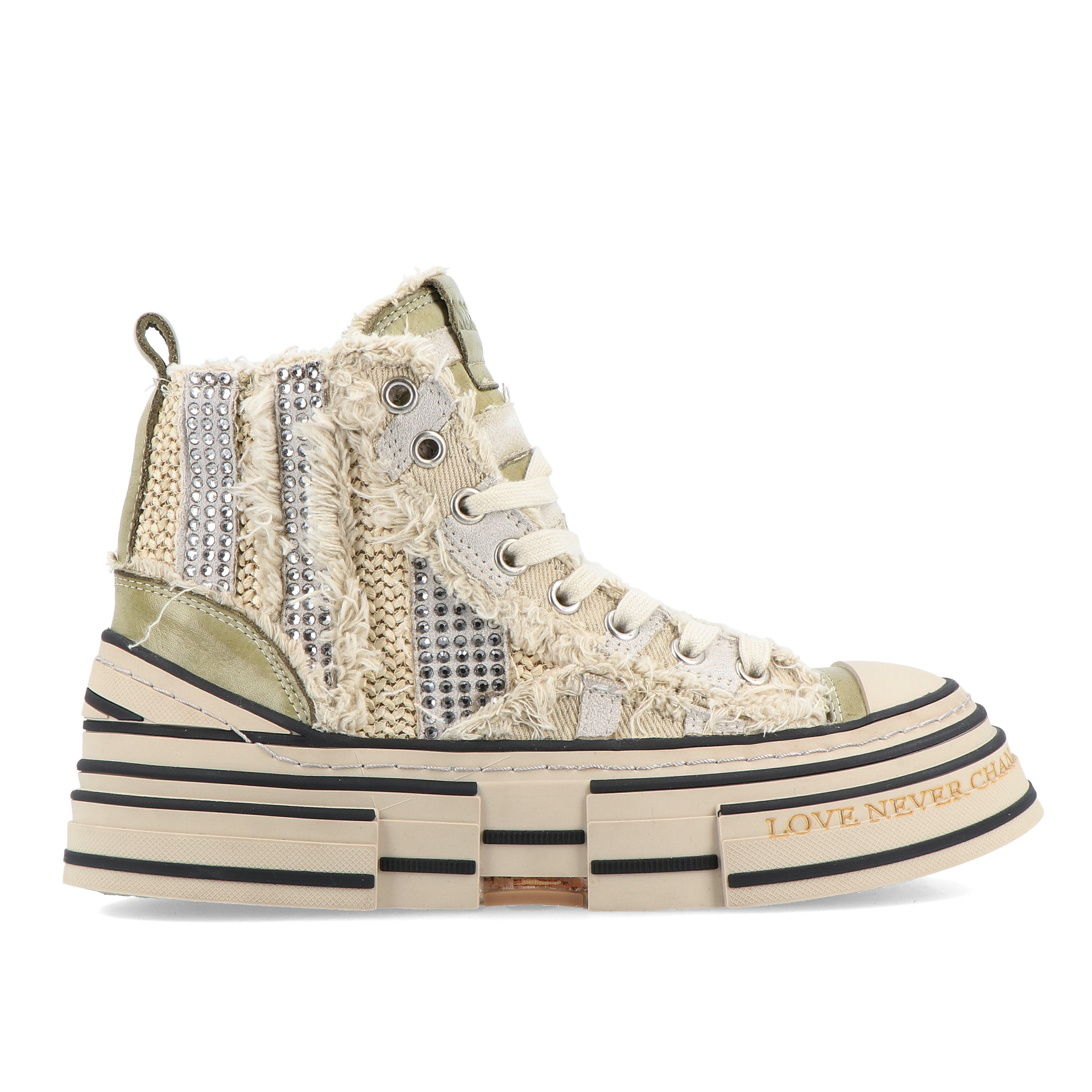 ABF-97 Sapatilha Em Pele E Tecido