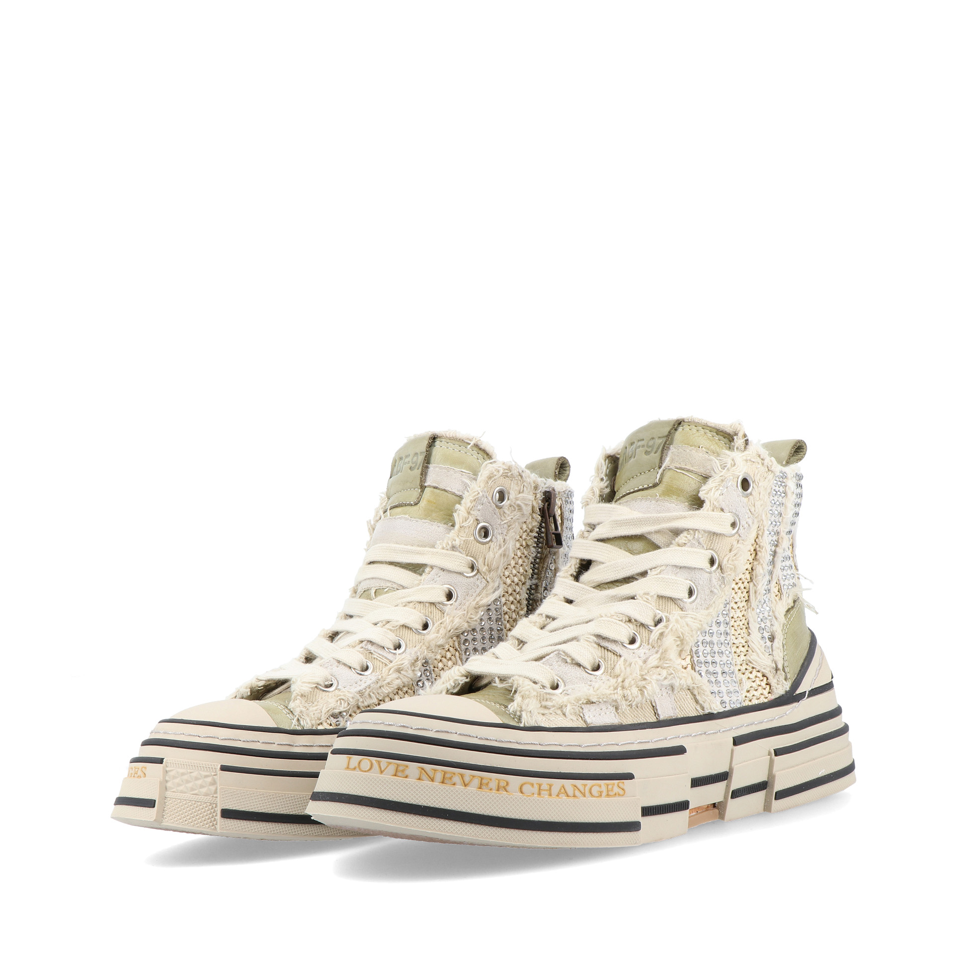 ABF-97 Sapatilha Em Pele E Tecido