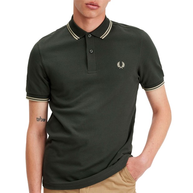 Polo Fred Perry Polo Twin Tipped Fieldgreen/oat