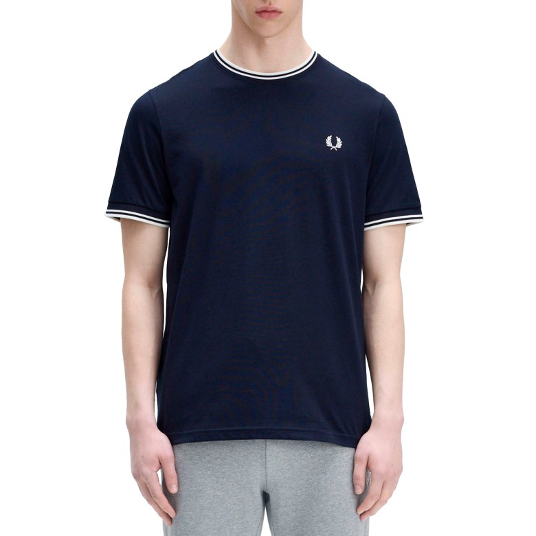 Fred Perry T-shirt Twin Tipped Navy - M1588-795 - Sportino