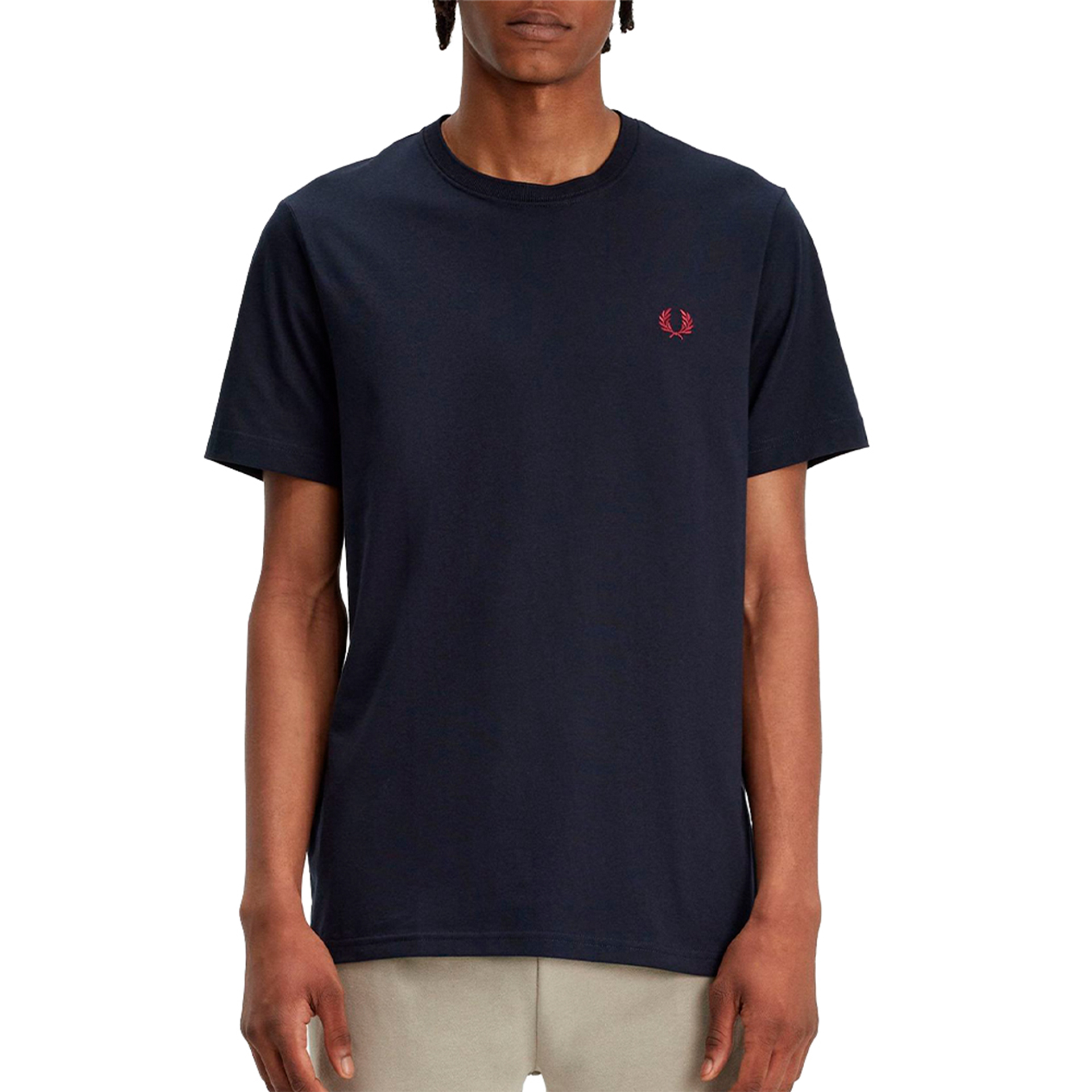 Fred Perry T -shirt Crew Neck Navy Burnt R