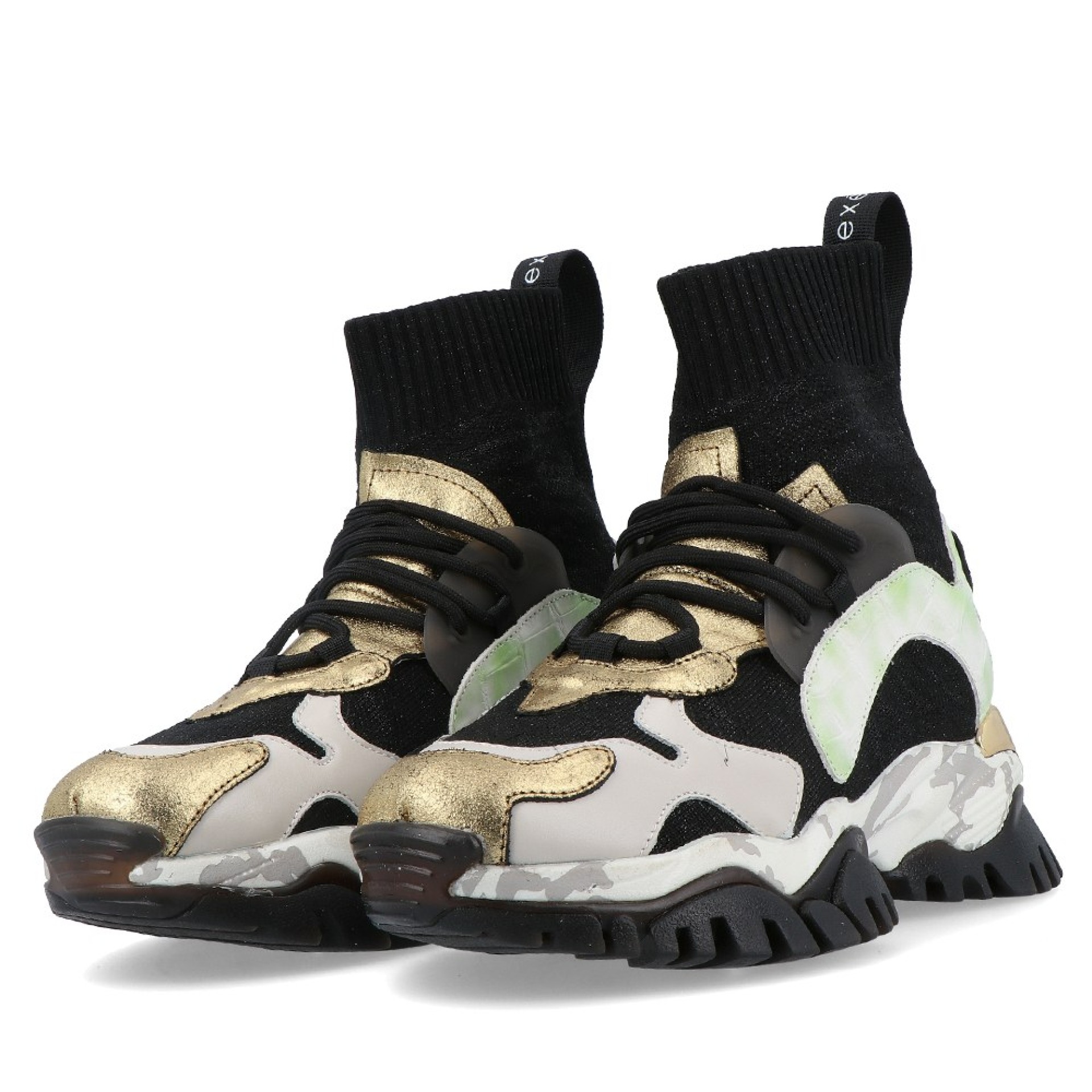 Exé Leather Xy169-1 Gold Black Lea