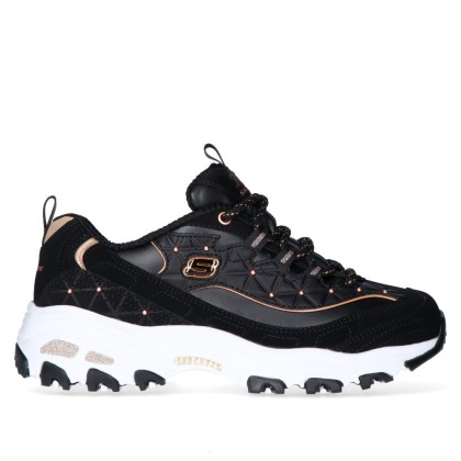 Sapatilha Skechers D lites Glamour Feels Black/rose