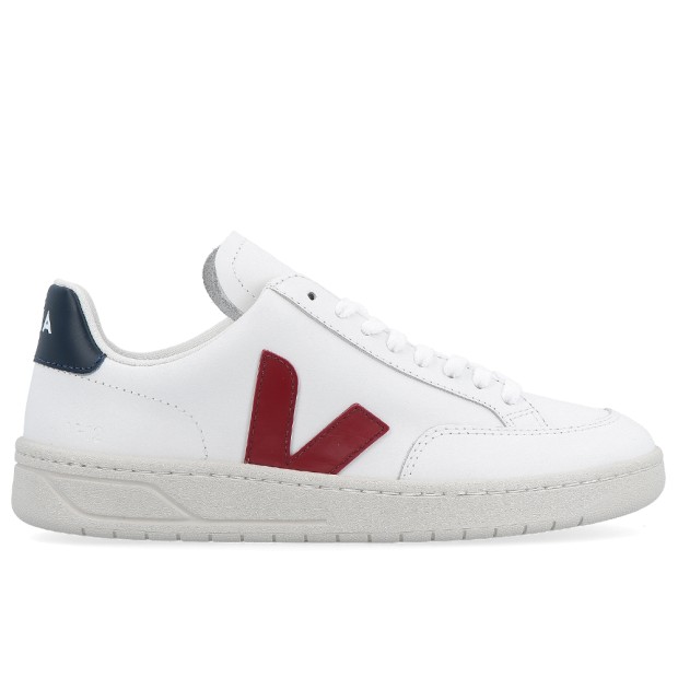 Sapatilha Veja V-12 Leather Extra White Marsala Naut