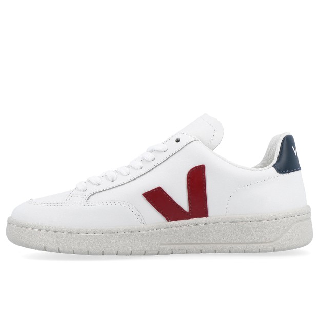 Sapatilha Veja V-12 Leather Extra White Marsala Naut