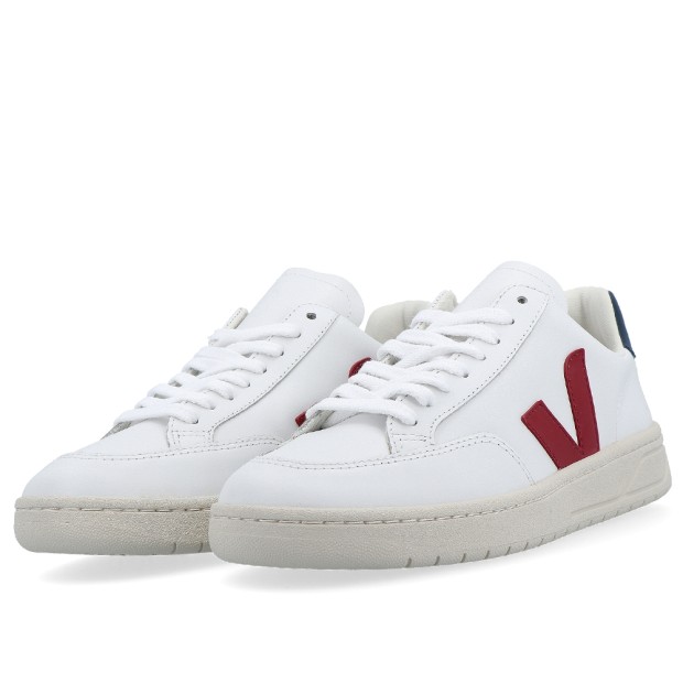 Sapatilha Veja V-12 Leather Extra White Marsala Naut