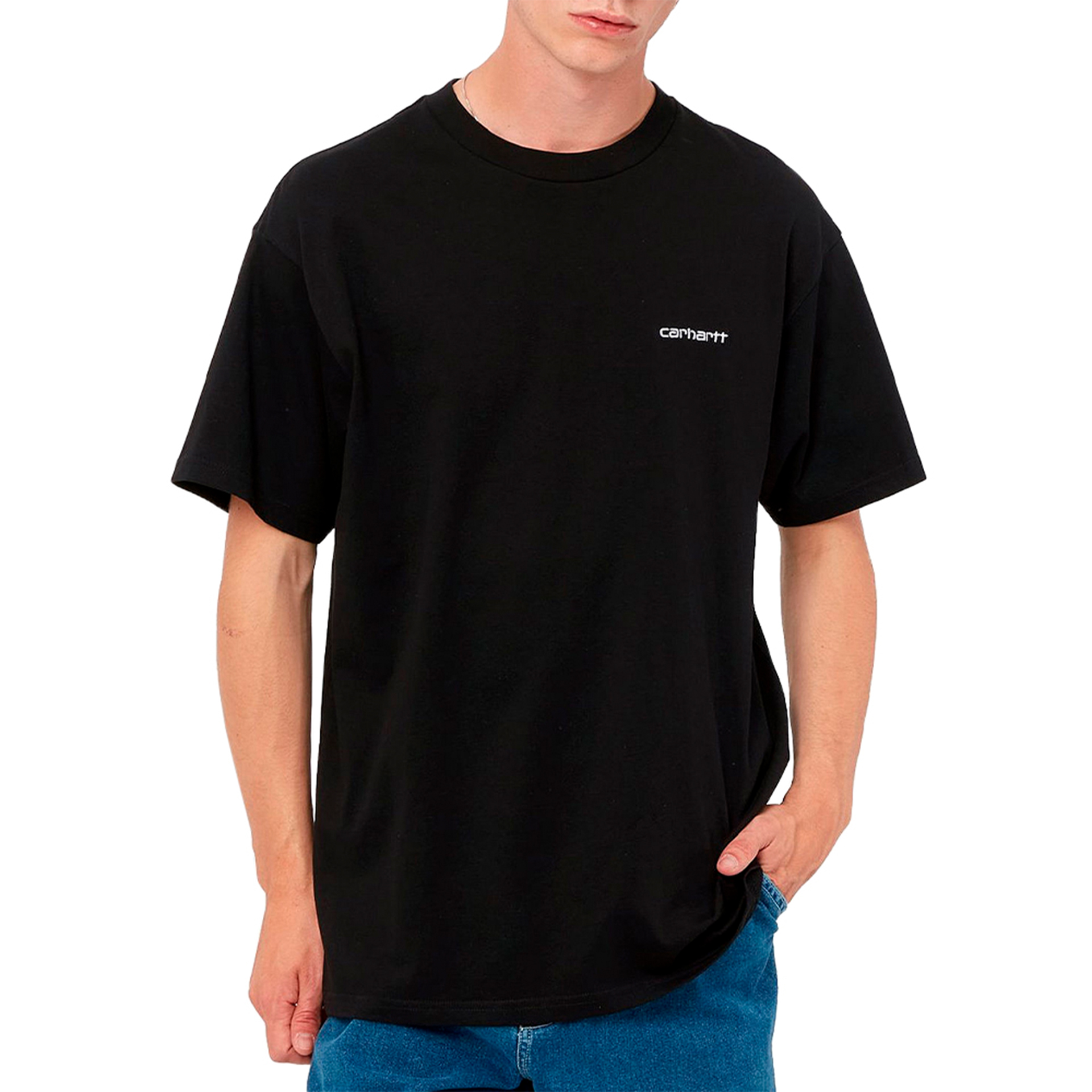 Carhartt Wip T-shirt Script Embroidery Black/white