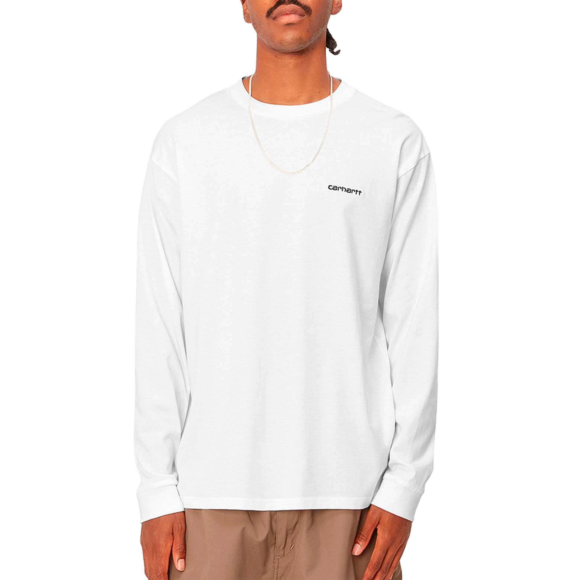 Carhartt Wip Longsleeve Script Embroidery White/Black