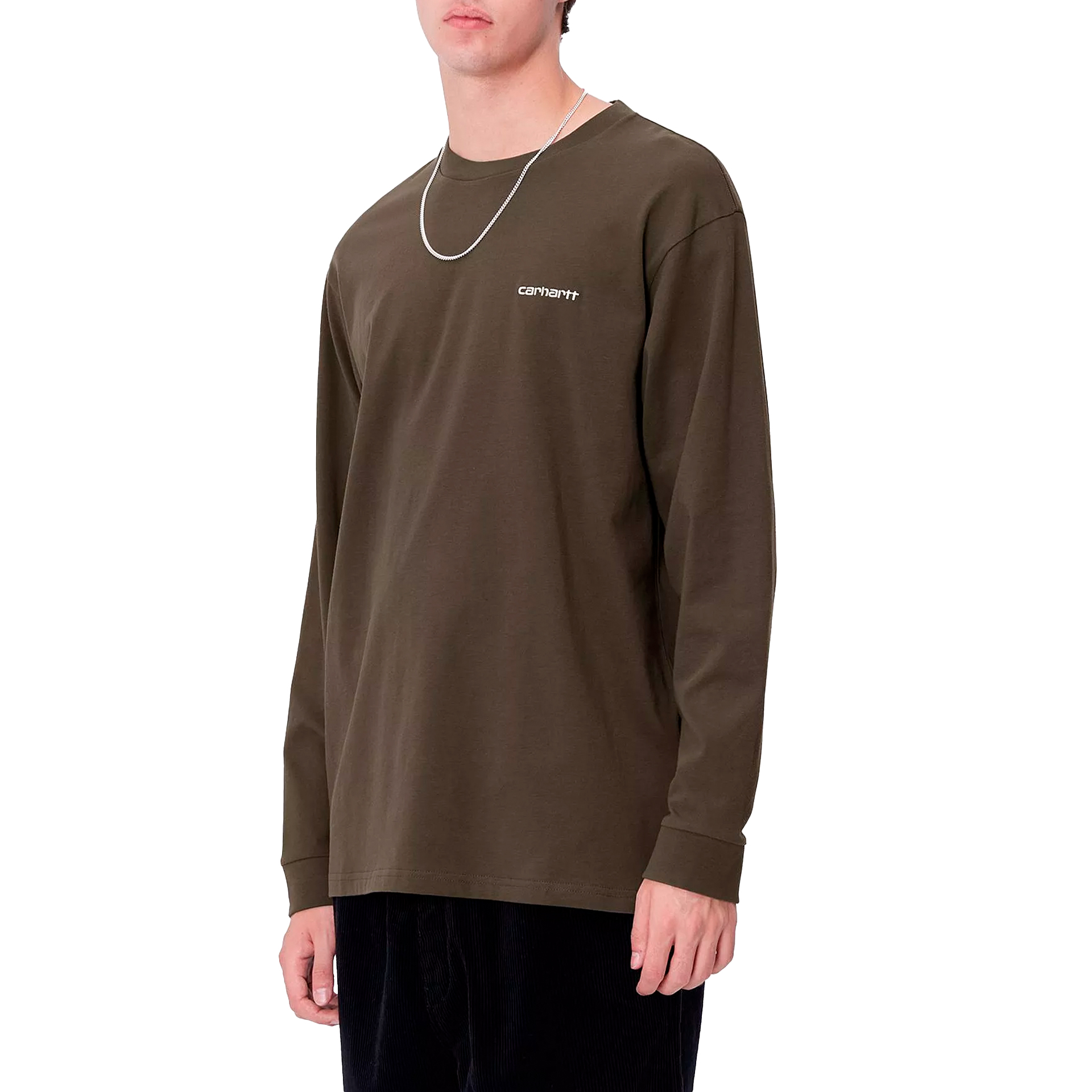 Carhartt Wip Longsleeve Script Embroid Brown
