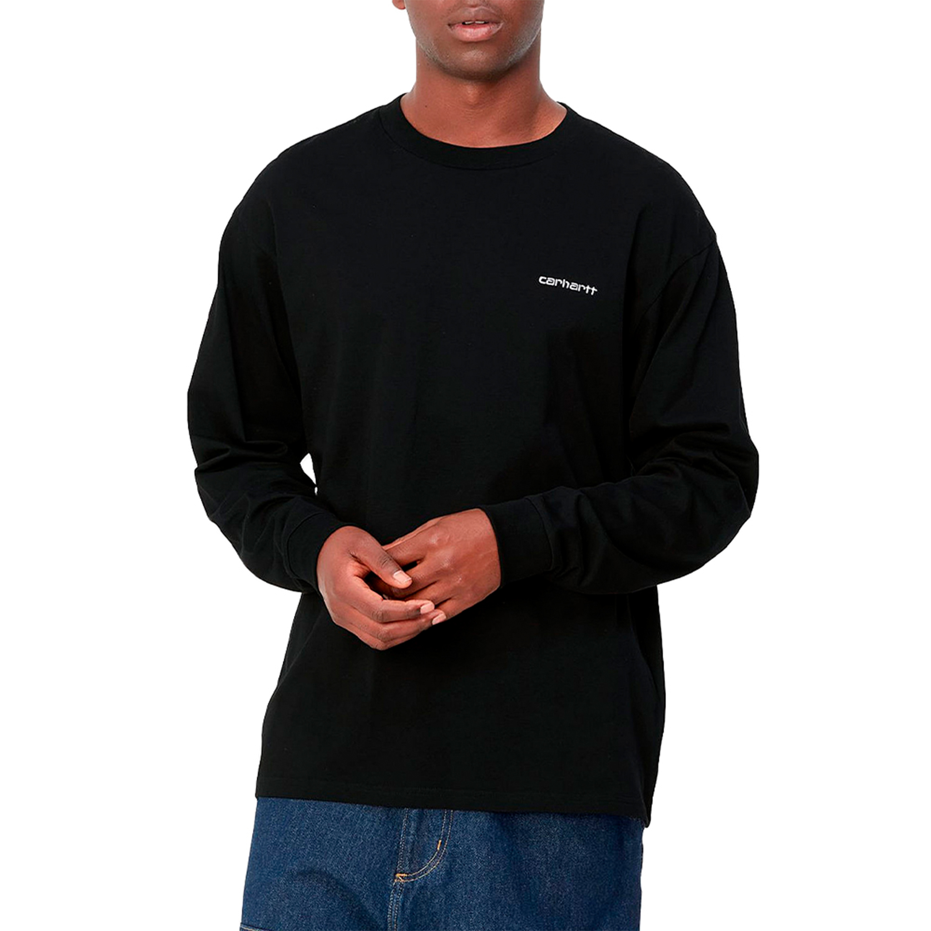 Carhartt Wip Longsleeve Script Embroidery Black/White