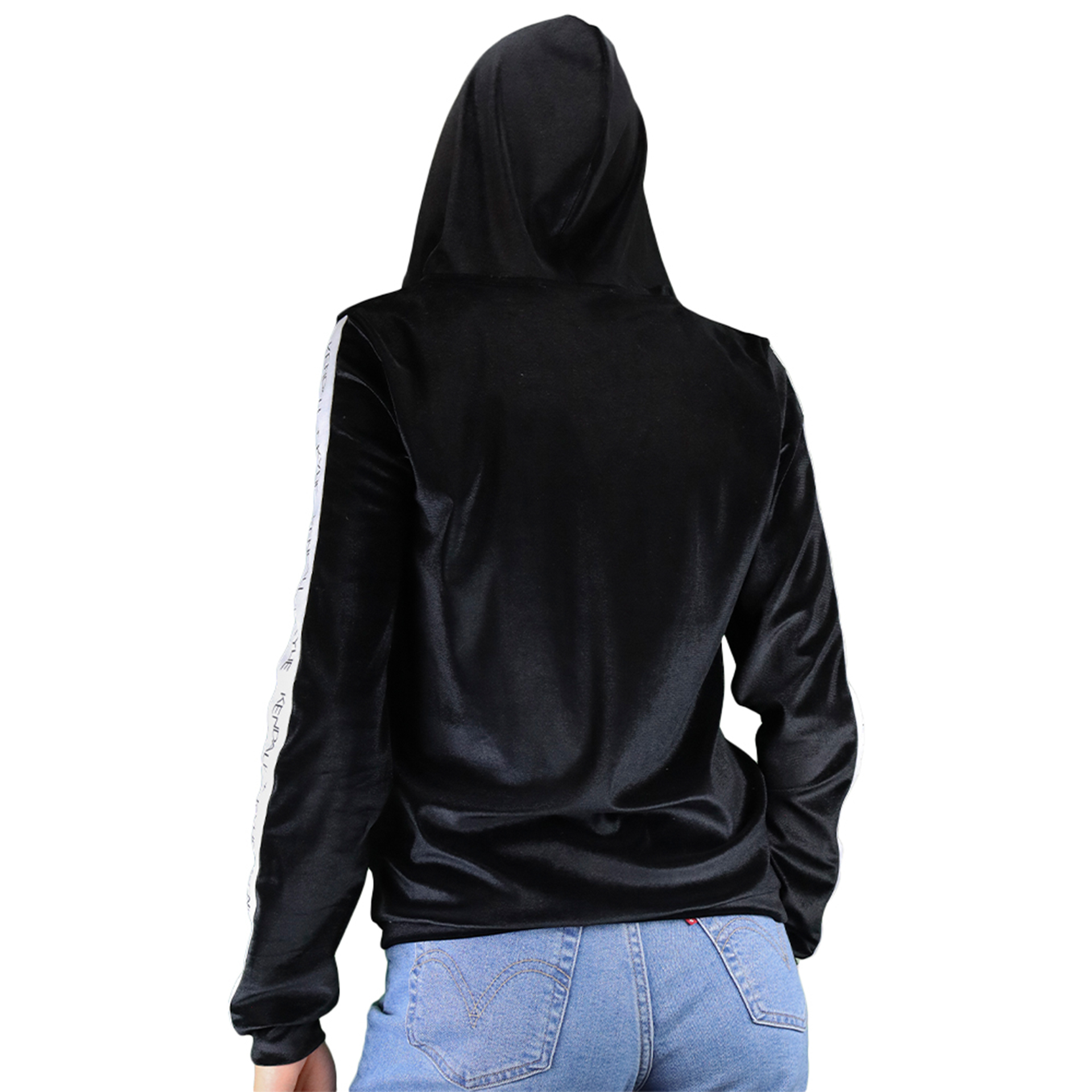 Kendall+kylie Hooded Zipper Black