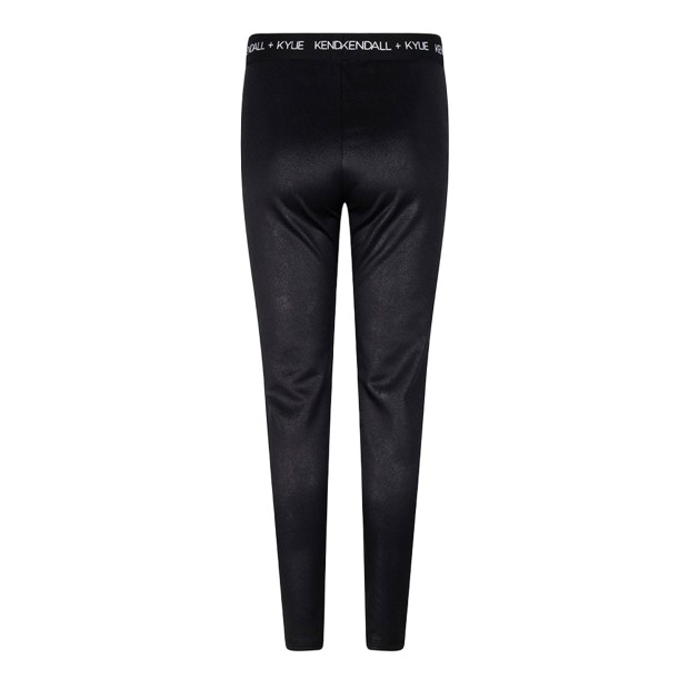 Kendall+kylie Leggings Logo Waist Black