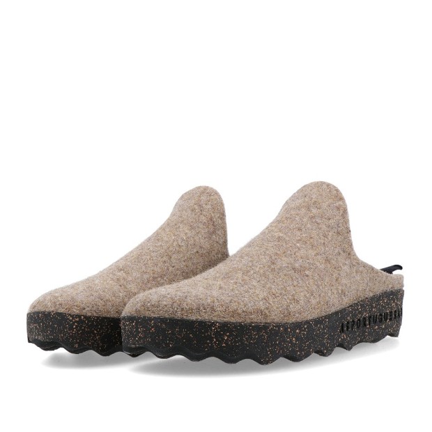 As Portuguesas Calçado-come Tweed/felt Taupe (352)