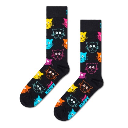 Happy Socks Cat Sock Preto