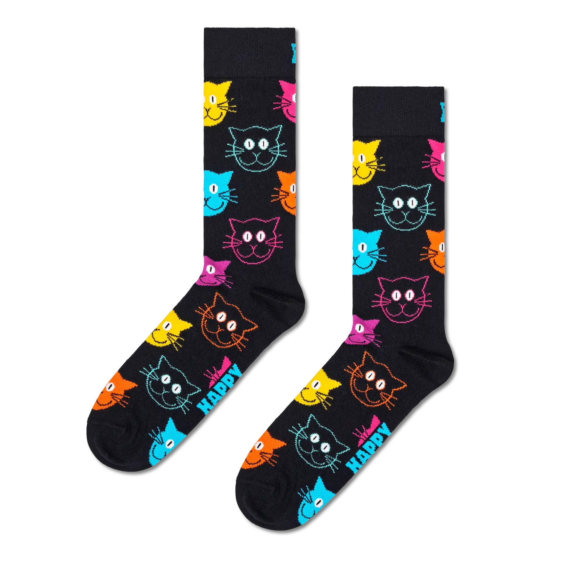 Happy Socks Cat Sock Preto