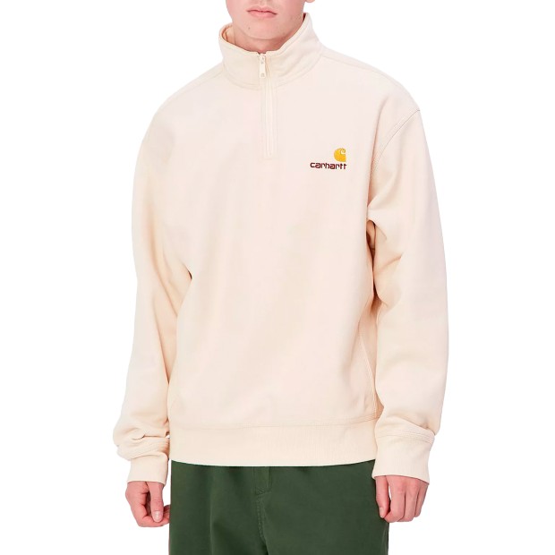 Carhartt Wip Half Zip American Script Sweat Moonbeam