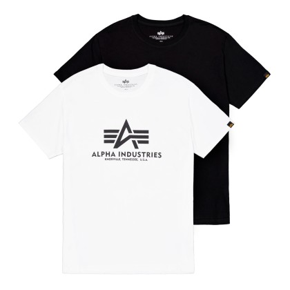 Alpha Industries  Basic T 2 Pack-black/white