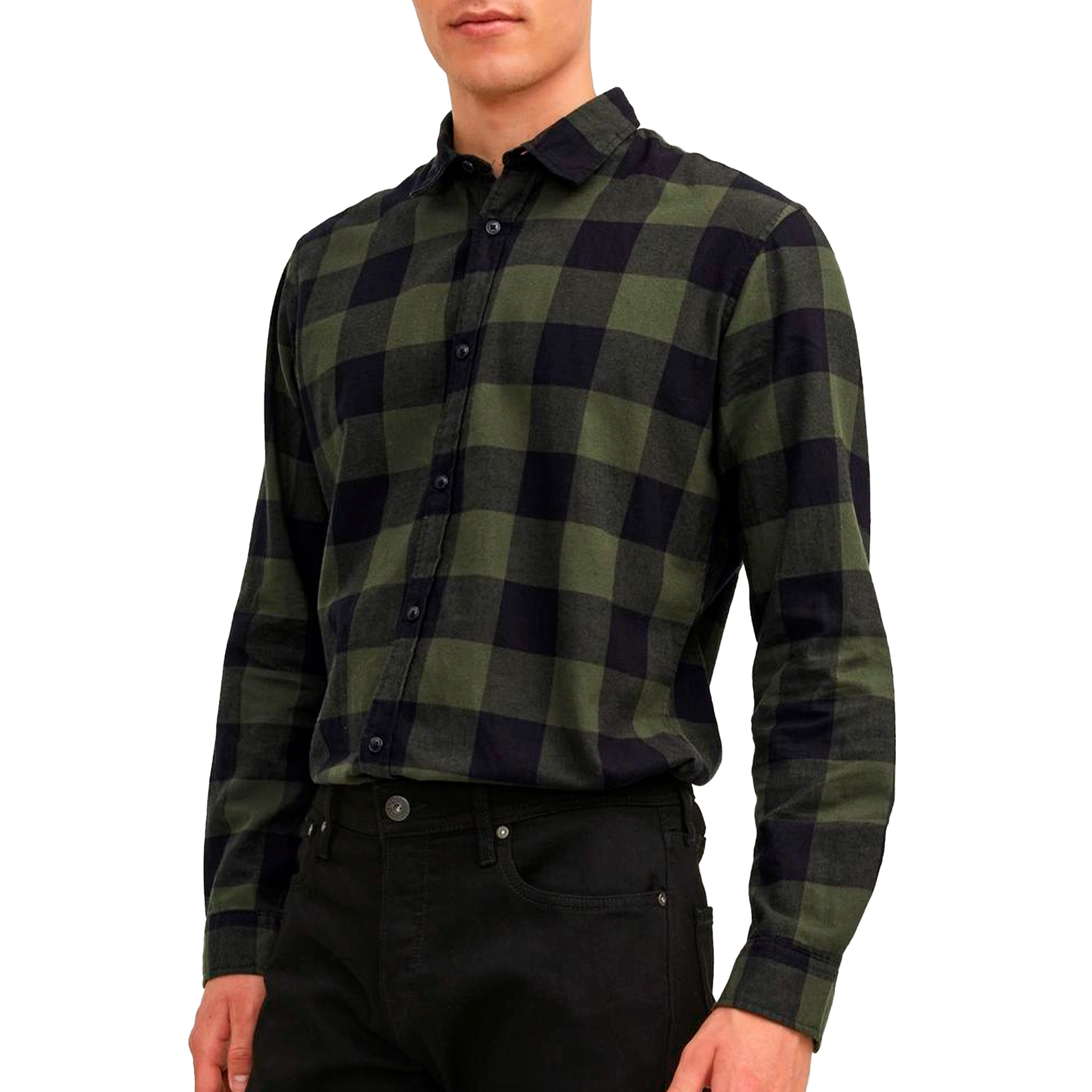 Jack & Jones Camisa Jjegingham Twill Dusty Olive Slim Fit