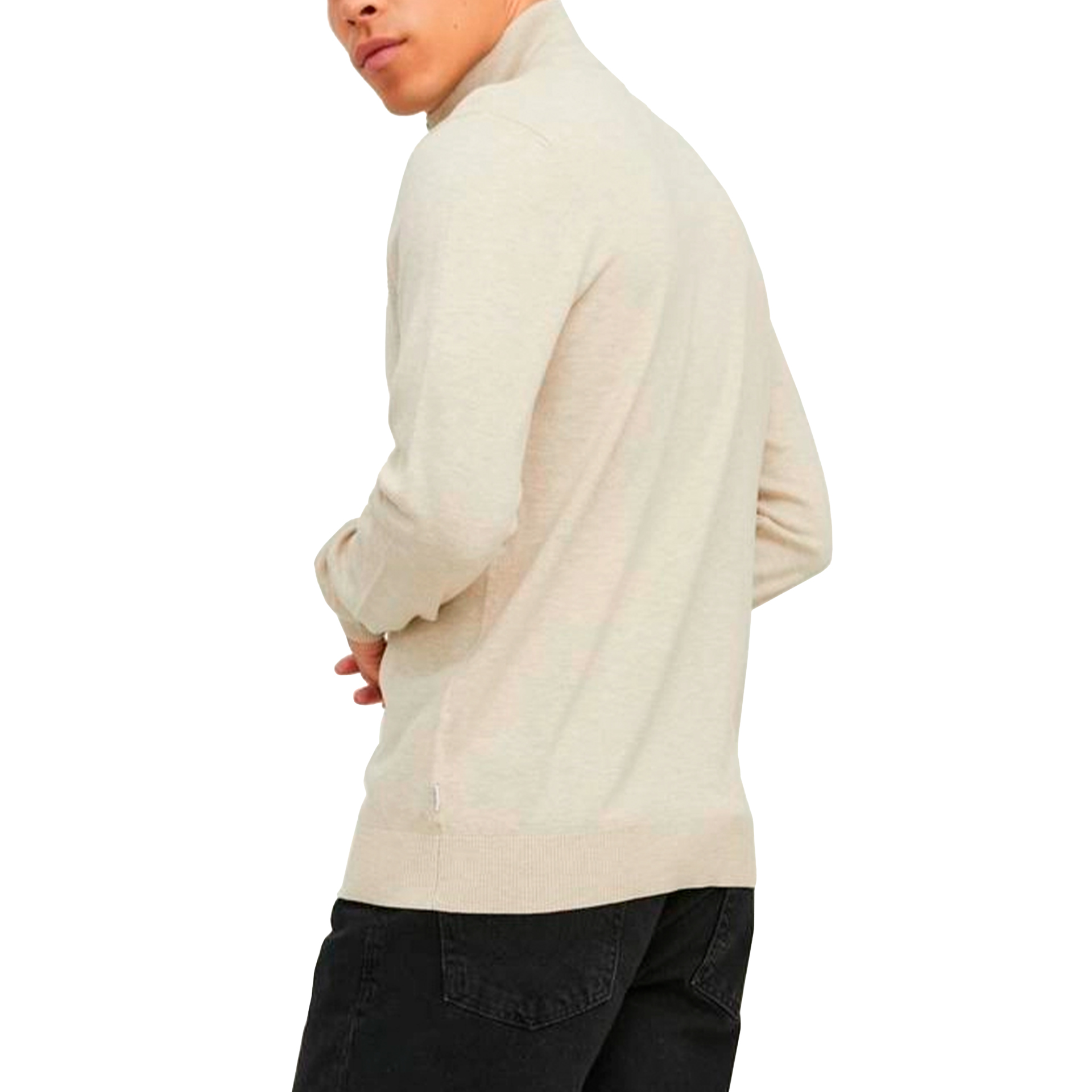 Jack & Jones Jjeemil Knit Half Zip Noos Oatmeal