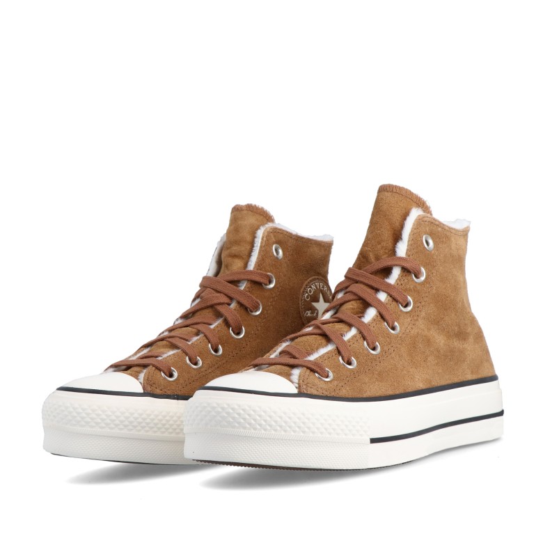 Converse Ctas Brown And White Converse Converse Ctas Lift Hi Clove